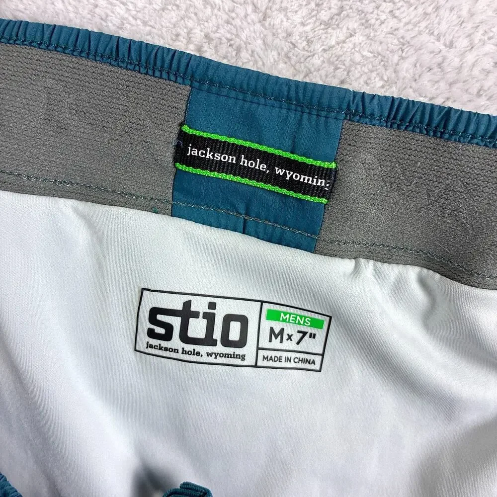 Stio Shorts Mens M Blue Bounder Nylon Lined Performance Stretch Running Workout